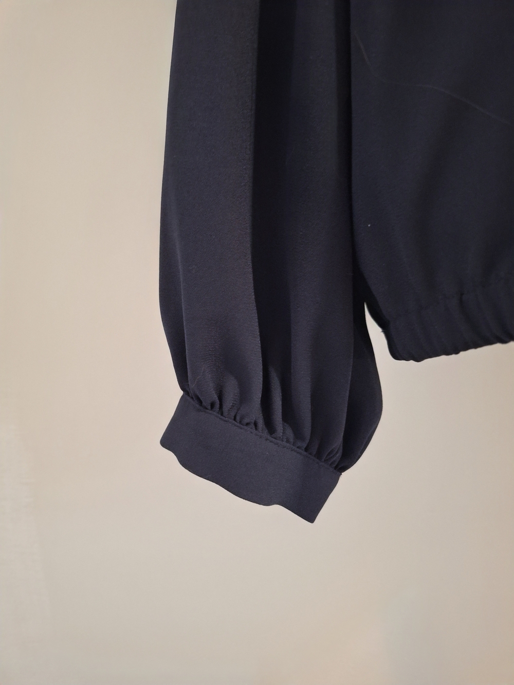 Nine West Navy Long-Sleeve Peasant Keyhole Neckline Top - Picture 2 of 7